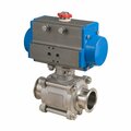 Bonomi North America 2-1/2in 3-PIECE 2-WAY SANITARY STAINLESS STEEL BALL VALVE & SPRING RETURN PNEUMATIC ACTUATOR 8P0772-2-1/2